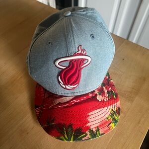 Denim and Red New Era Miami Heat Cap
